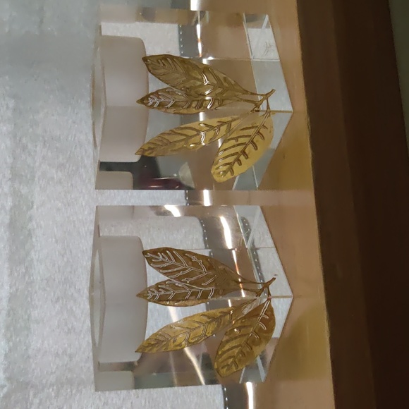 Oleg Cassini Other Oleg Cassini Etched Leaf Design Crystal Votive